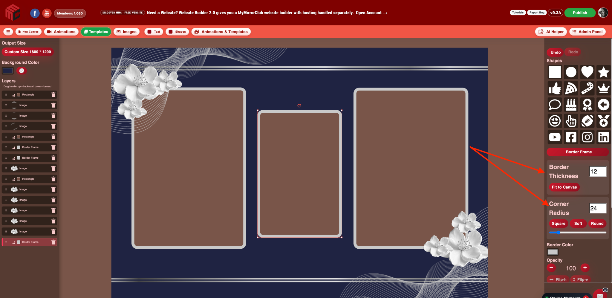 Rounded Corners Are Now Live in MyMirrorClub: Images, Frames and Transparent Photo Boxes